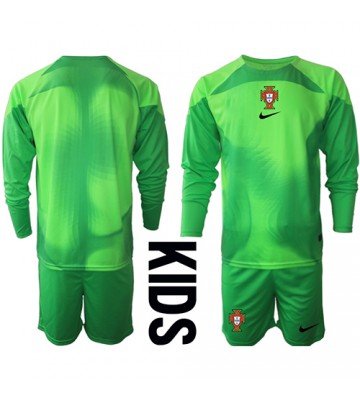 Portugal Målmand Hjemmebanesæt Børn VM 2022 Lange ærmer (+ korte bukser)